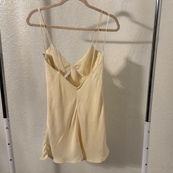 SOLD Zara Cream Satin & Silver Sequin Cutout Mini Dress Size small - Picture 4 of 4